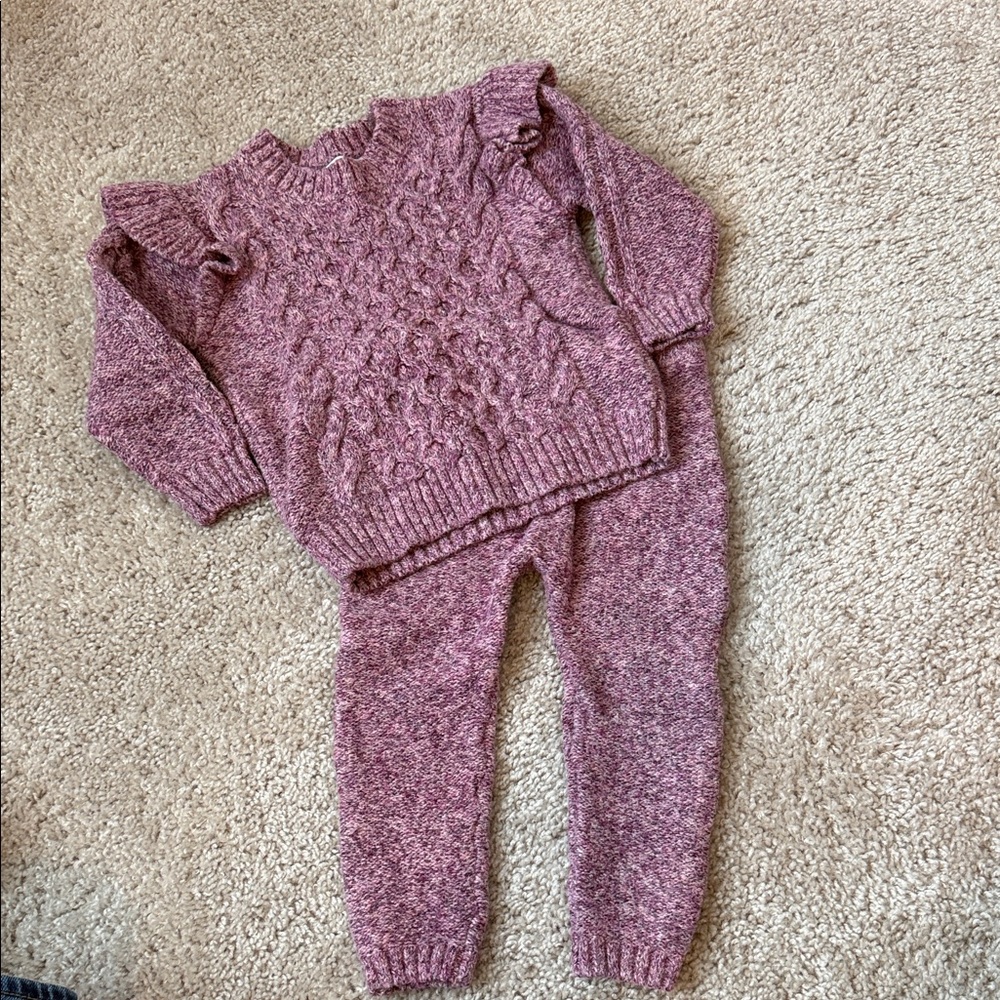 Pink Knit Sweater and Pants Set, Old Navy, size 12-18 months
